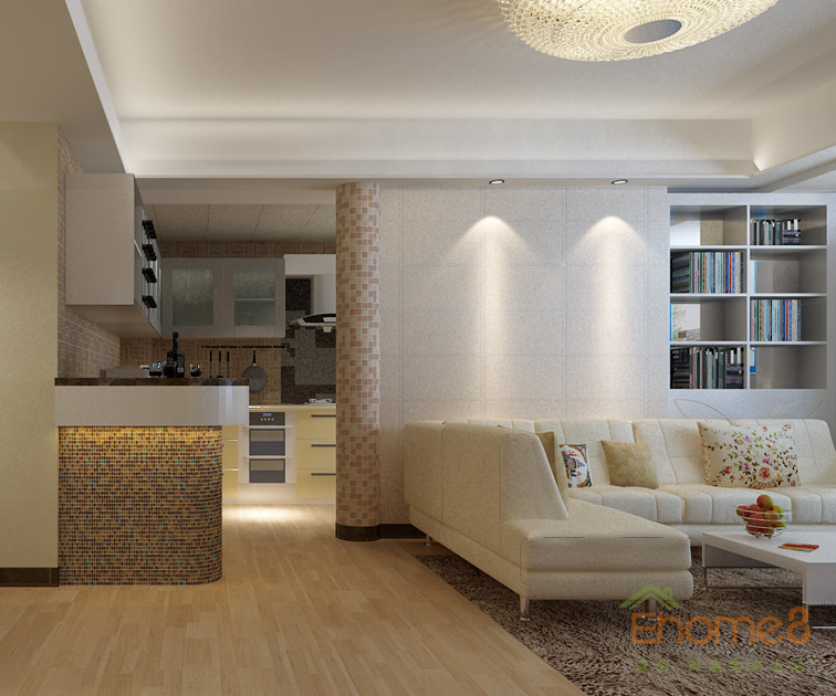 東城印象兩房一廳現(xiàn)代風(fēng)格客廳效果圖1