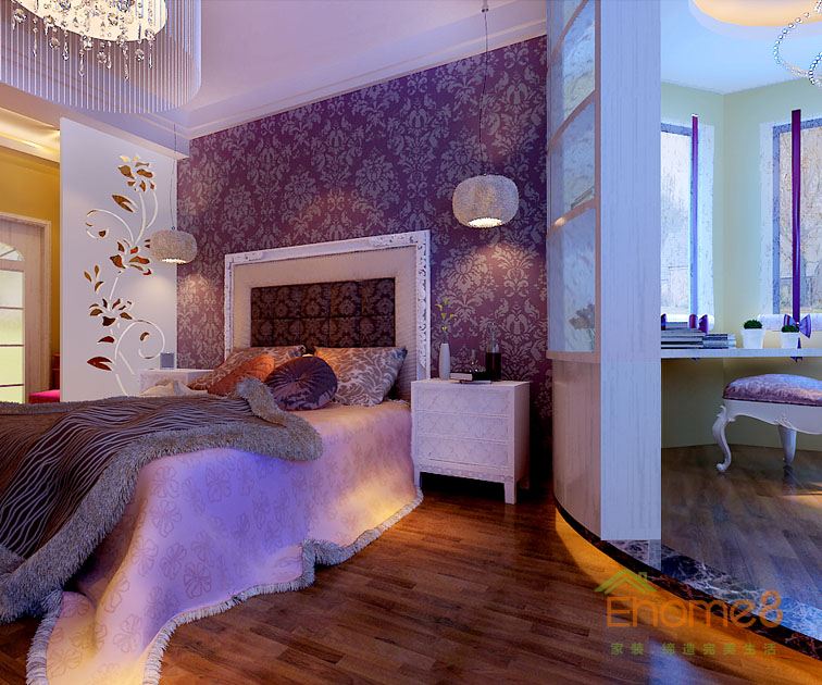 鳳嶺一號(hào)88平米古典歐式風(fēng)格豪華主人房裝修效果圖12