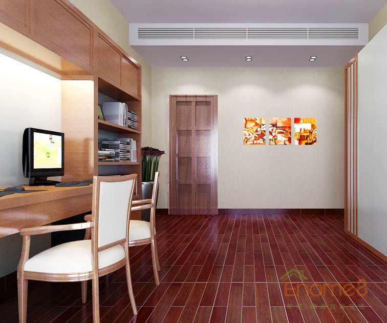 119㎡三房一廳中式風(fēng)格書房裝修效果圖46