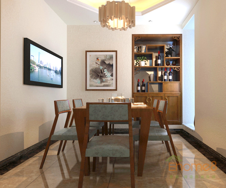 139㎡復式中式簡約風格餐廳裝修效果圖