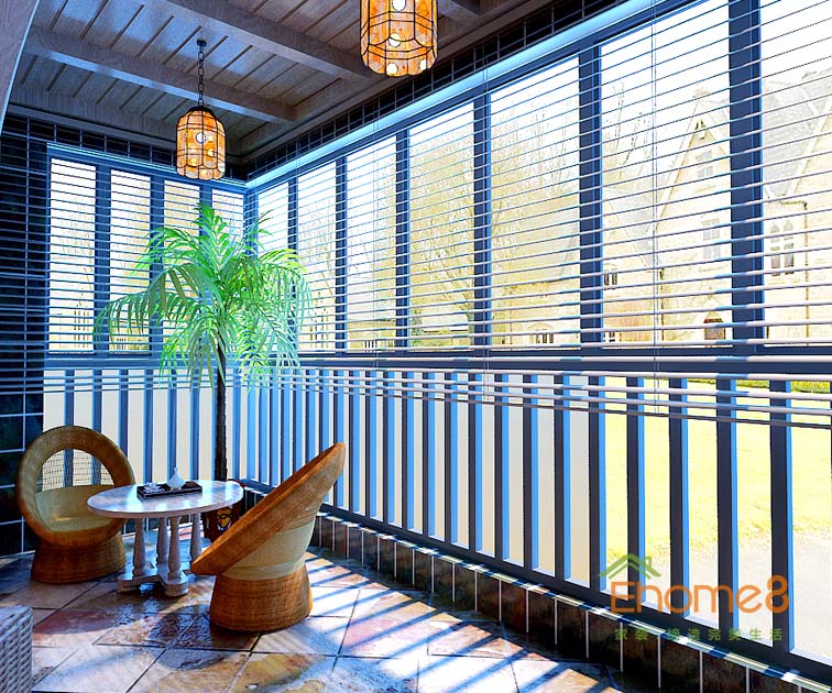 72㎡兩房一廳地中海風(fēng)格陽臺裝修效果圖